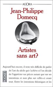Cover of Artistes sans art ? by Jean-Philippe Domecq