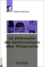 Front cover of La philosophie des mathématiques chez Wittgenstein by Christian Deloche