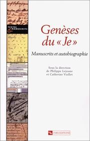 Front cover of Genèses du "je" by Philippe Artières