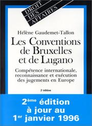 Front cover of Les conventions de Bruxelles et de Lugano by Hélène Gaudemet-Tallon
