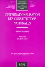 Front cover of L' internationalisation des constitutions nationales by Hélène Tourard