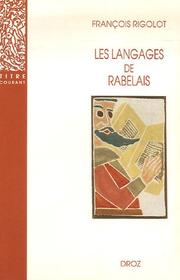 Front cover of Les langages de Rabelais by François Rigolot