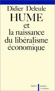 Front cover of Hume et la naissance du libéralisme économique by Didier Deleule