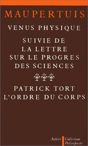 Cover of Vénus physique ; suivi de La lettre sur le progrès des sciences by Pierre-Louis Moreau de Maupertuis