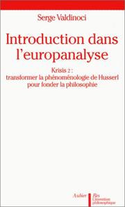 Front cover of Introduction dans l'europanalyse by Serge Valdinoci