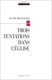 Front cover of Trois tentations dans l'Eglise by Alain Besançon