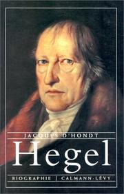 Cover of Hegel by Jacques d' Hondt