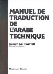 Front cover of Manuel de traduction de l'arabe technique by Naoum Abi-Rached