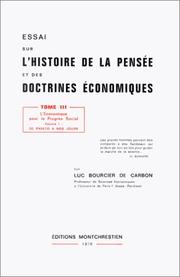 Cover of Essai sur l'histoire de la pensée et des doctrines économiques by Luc Bourcier de Carbon