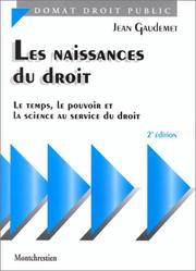 Front cover of Les naissances du droit by Jean Gaudemet