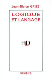 Front cover of Logique et langage by Jean-Blaise Grize