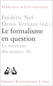 Cover of Le formalisme en question by Frédéric Nef