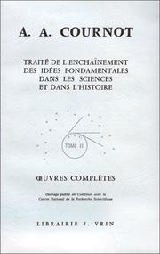 Cover of Traité de l'enchaînement des idées fondamentales dans les sciences et dans l'histoire by A. A. Cournot