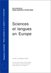 Front cover of Sciences et langues en Europe by Roger Chartier