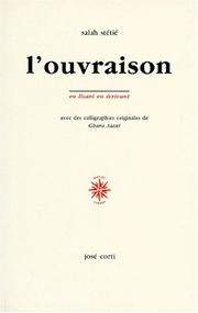 Cover of L' ouvraison by Salah Stétié