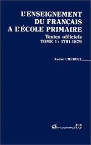Front cover of L'Enseignement du français à l'école primaire by André Chervel