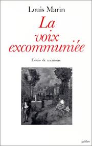Cover of La voix excommuniée by Marin, Louis