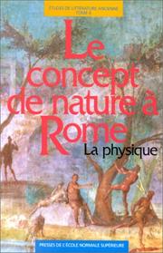 Front cover of Le Concept de nature à Rome by Carlos Lévy