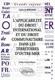 Front cover of L' applicabilité du droit international et du droit communautaire dans les territoires d'outre-mer français by Corine de Bernardi