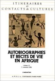 Front cover of Autobiographies et récits de vie en Afrique by Unknown