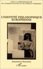 Front cover of L'identité philosophique européenne by Jacques Poulain