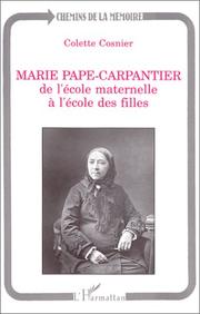 Front cover of Marie Pape-Carpantier by Colette Cosnier