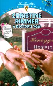 Front cover of A Doctor's Vow by Christine Rimmer
