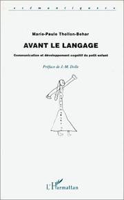 Front cover of Avant le langage by Marie-Paule Thollon-Behar
