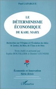 Front cover of Le déterminisme économique de Karl Marx by Paul Lafargue