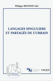 Front cover of Langages singuliers et partages de l'urbain by Philippe Boudon