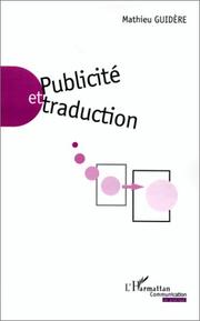 Cover of Publicité et traduction by Mathieu Guidère