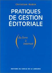 Cover of Pratiques de gestion éditoriale by Robin, Christian