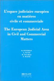 Front cover of L'espace judiciaire européen en matières civile et commerciale = by Richard Fentiman