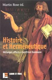 Cover of Histoire et herméneutique by Gottfried Hammann