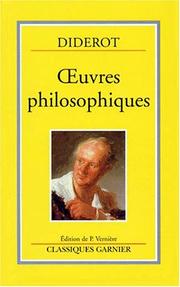 Front cover of Œuvres philosophiques by Denis Diderot