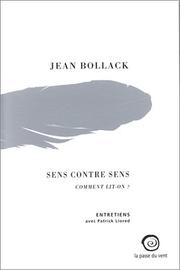 Cover of Sens contre sens by Jean Bollack