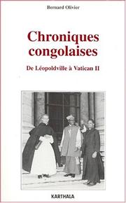Front cover of Chroniques congolaises by B. Olivier