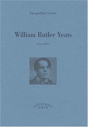 Front cover of William Butler Yeats by Jacqueline Genet