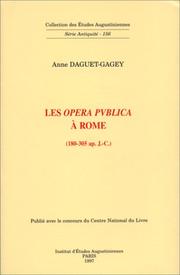 Front cover of Les opera publica à Rome (180-305 ap. J.-C.) by Anne Daguet-Gagey