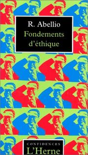 Cover of Fondements d'éthique by Raymond Abellio