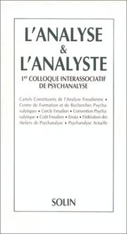 Front cover of L' Analyse & l'analyste by Colloque interassociatif de psychanalyse (1st 1991 Paris, France)