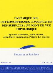 Front cover of Dynamique des diffeomorphismes conservatifs des surfaces by Sylvain Crovisier