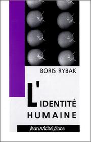 Front cover of L' identité humaine by Boris Rybak
