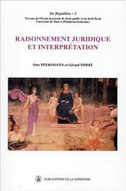 Front cover of Raisonnement juridique et interprétation. 3 by Pfersmann.Timsit/