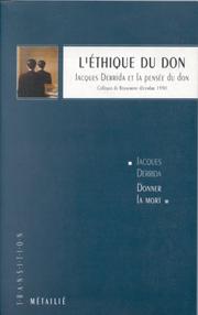 Cover of L'Ethique du don by Jean-Michel Rabaté