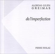 Cover of De l'imperfection by Algirdas Julien Greimas