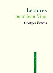 Cover of Lectures pour Jean Vilar by Georges Perros