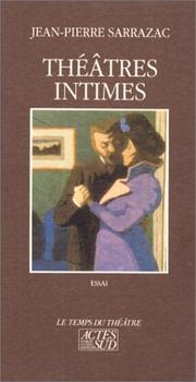 Front cover of Théâtres intimes by Jean Pierre Sarrazac