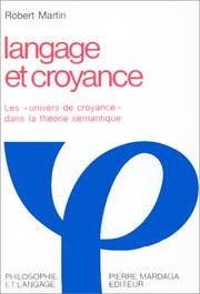 Cover of Langage et croyance by Martin, Robert