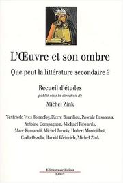 Front cover of L'oeuvre et son ombre by Yves Bonnefoy